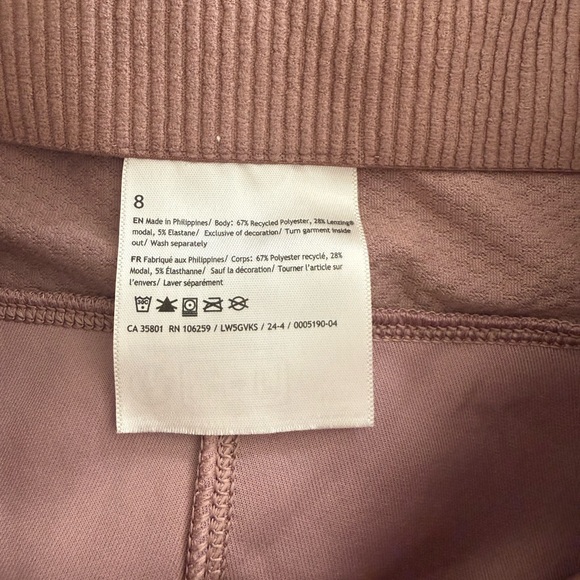 Lululemon Ribbed Softstreme Flared Pant Leggings in Twilight Rose Mauve Size 8 - Picture 10 of 13